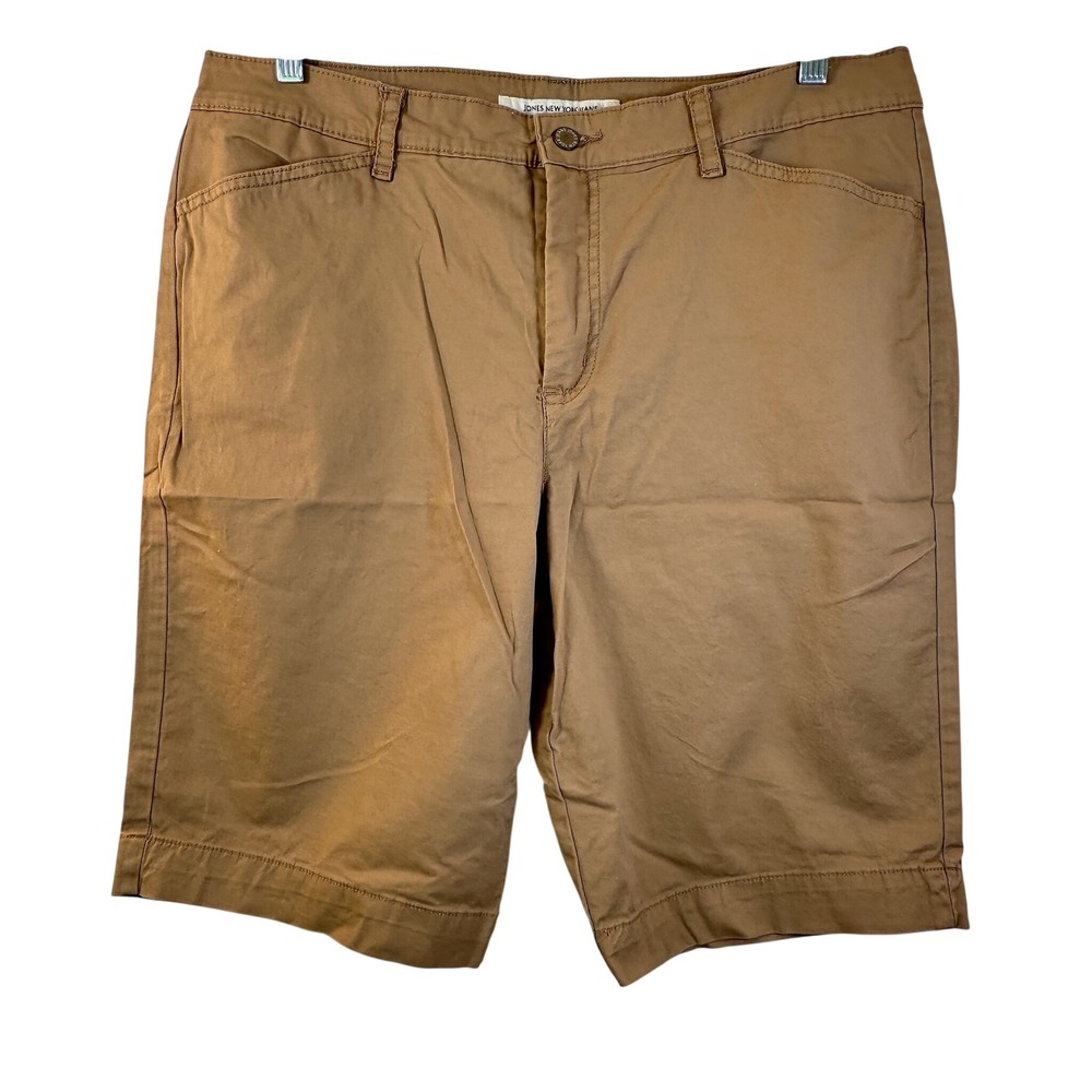 Jones New York Jeans Trouser Shorts Tan Secret Slimming Missy 16 Khaki Chino